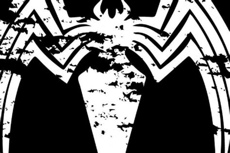 Download Striking black and white Venom logo Wallpaper | Wallpapers.com