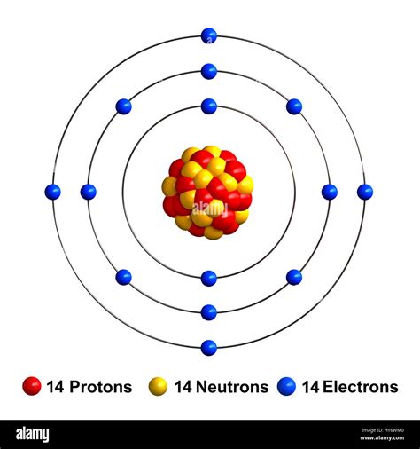 3d render of atom structure of silicon isolated over white background ...