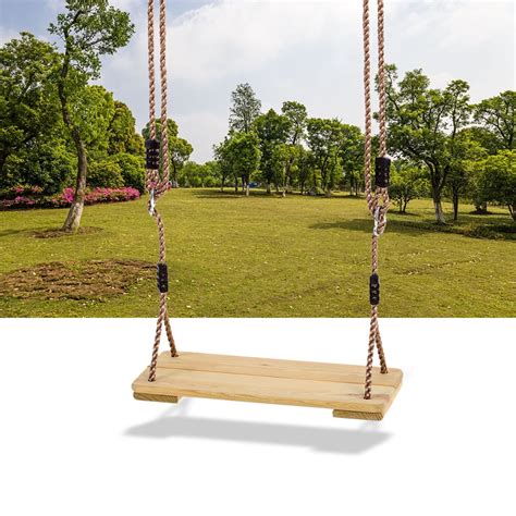 Outdoor Swing Set Adult Tree Swing Seat Kids Trapeze Chair Wooden ...