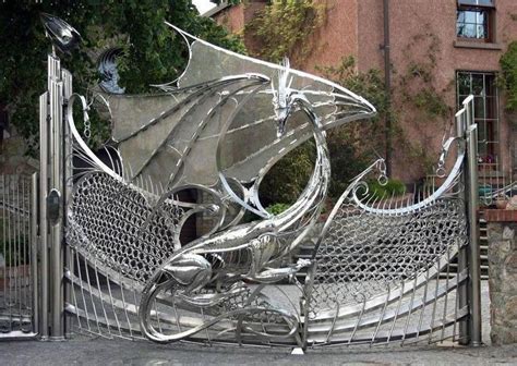 Awesome dragon sculpture gate. Art Nouveau, Art Deco, Houses In Ireland ...