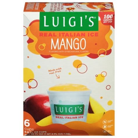 Luigi's Mango Real Italian Ice - Fat Free, 6 ct - Harris Teeter