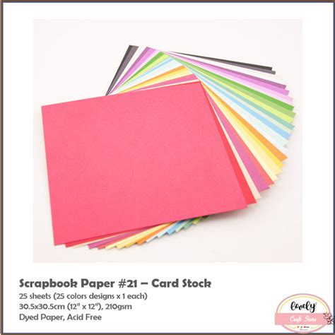 Jual 30cm (12") kertas scrapbook basic cardstock journal fancy paper ...