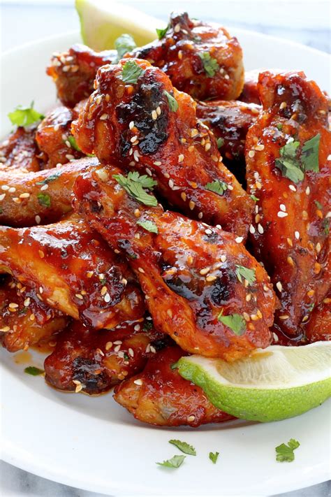 Sweet and Spicy Sriracha Baked Chicken Wings - Baker by Nature