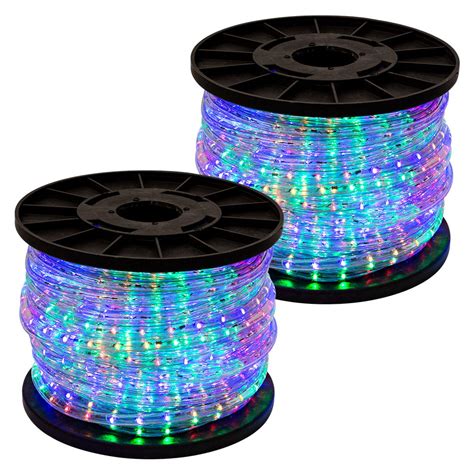 300' RGB Multi Color 2-Wire LED Rope Light Home Outdoor Christmas Party ...