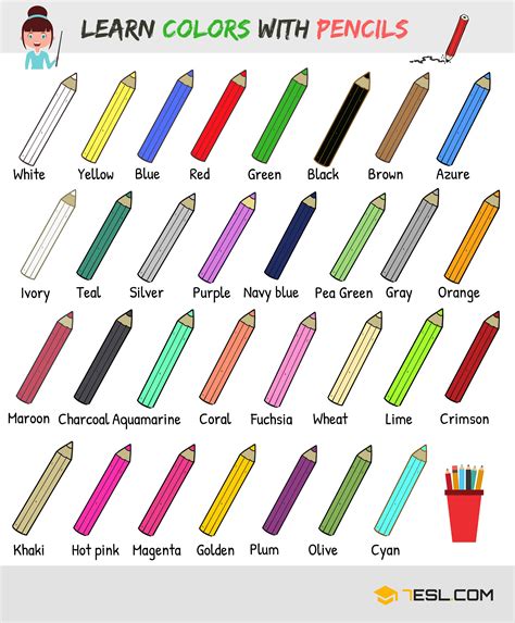 Color Names: List of Colors/ Colours in English with Images • 7ESL