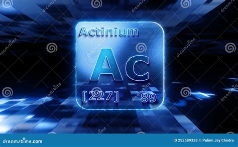 Modern Periodic Table Element Actinium 3D Illustration Stock ...