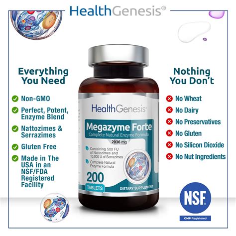 Megazyme Forte 200 Tabs - Natural Plant Proteolytic Enzymes | Digestive ...