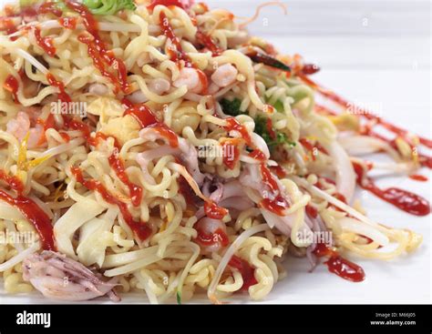 Korean spicy seafood noodles hi-res stock photography and images - Alamy