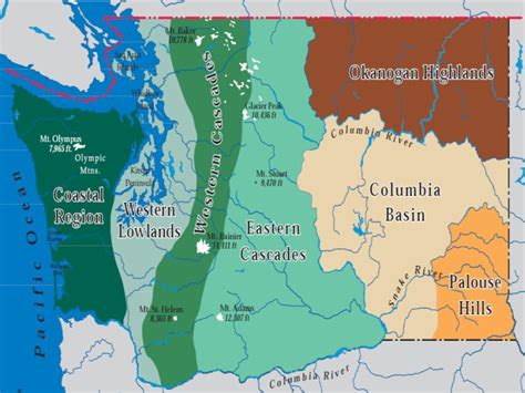 Cascade Mountains Washington Map