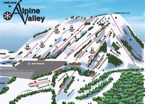 Alpine Valley Ski Area Trail map - Freeride