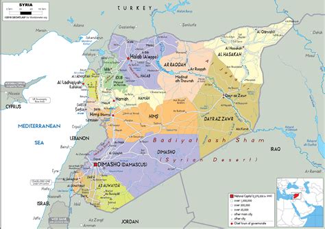 Large size Political Map of Syria - Worldometer