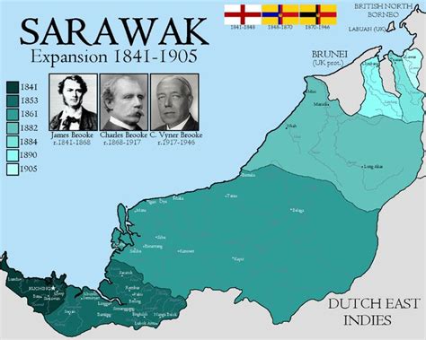 Expansion of Sarawak under the White Rajahs, 1841-1905 | Kartographie ...