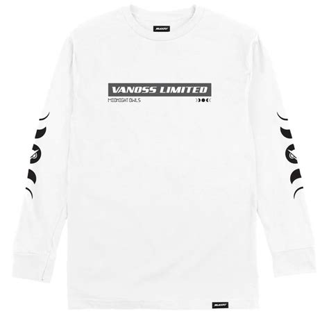 VANOSS® | MIDNIGHT OWLS LONG-SLEEVE TEE (WHITE) (FRONT) Mens Long ...