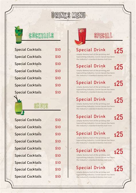 Beverages Menu