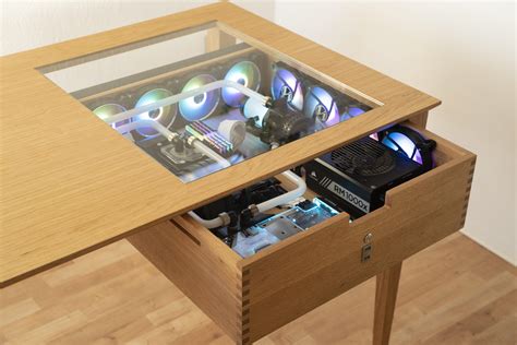 Wooden Desktop PC Build - All Custom Liquid Cooled - Installation Video ...