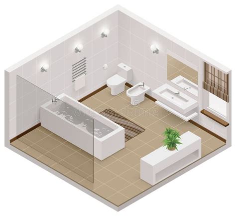 Vector Isometric Bathroom Icon Stock Vector - Illustration of home ...