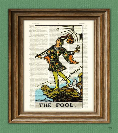 The Fool Major Arcana Tarot Card Print Over an Upcycled | Etsy