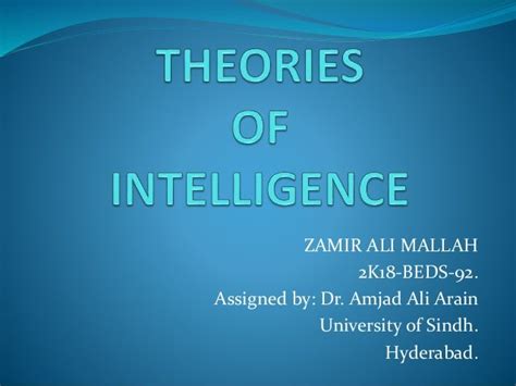 Major theories of intelligence