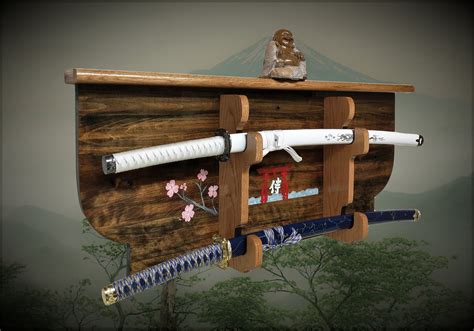 SWORD WALL SHELF, Sword Rack, Samurai Shinto Bushido Katana Sword ...