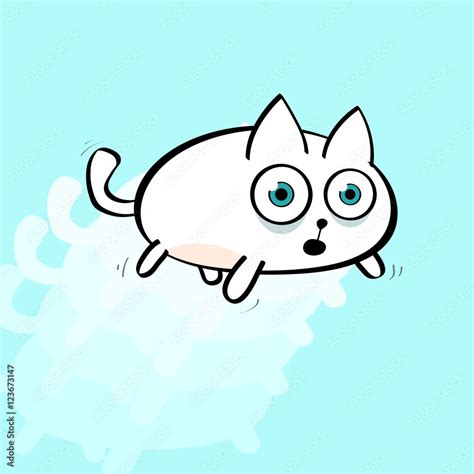 Scared Cartoon Cat Jumping. Isolated Vector Illustration. Stock Vector ...