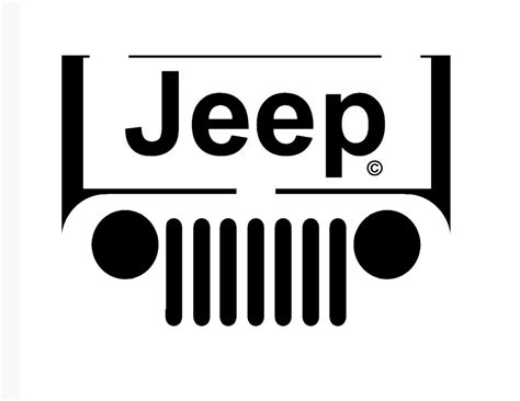 the jeep logo is shown in black and white