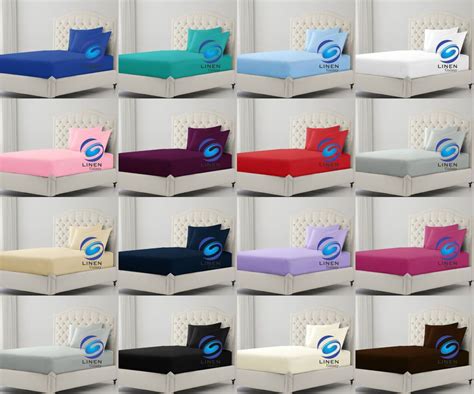 Percale Polycotton Fitted Sheets Non Iron Easy Care Fabric All Sizes ...