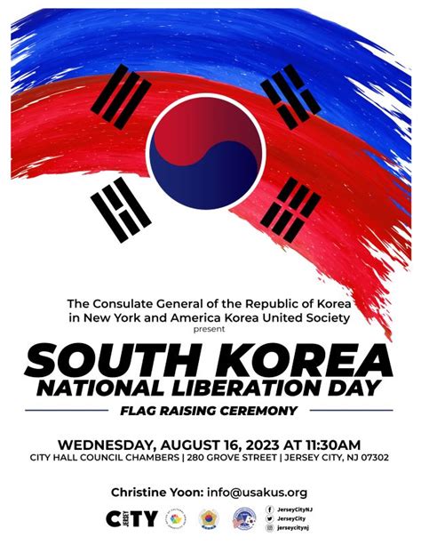 South Korea Flag Raising 2023 - Jersey City Cultural Affairs