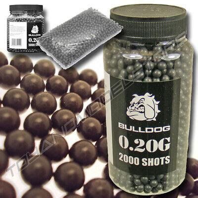 6mm BB Pellets 0.20g Black Airsoft Gun Ammo Smooth Polished Bulldog ...