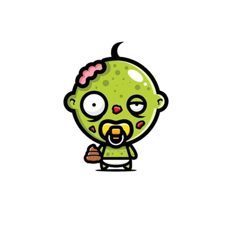 Premium Vector | Cute baby zombie vector design