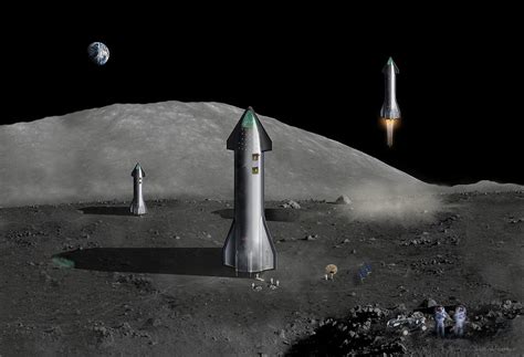 SpaceX Starship Moon Landing Digital Art by Anthony Gordon Photography