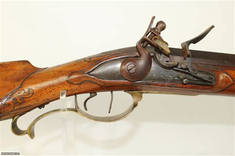 1700s Antique German Jaeger Flintlock Rifle with Set Trigger