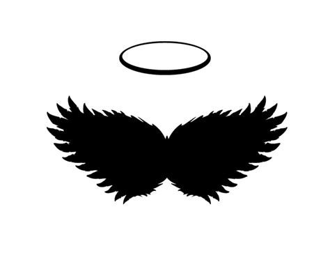 ANGEL WINGS & HALO, Black Feathers Flying Instant Download Scrapbooking ...