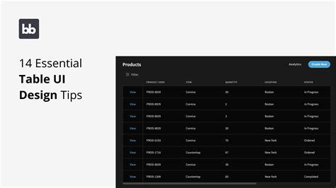 14 Essential Table UI Design Tips