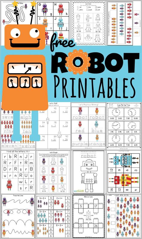 FREE Robot Printables Worksheets for Preschool and Kindergarten