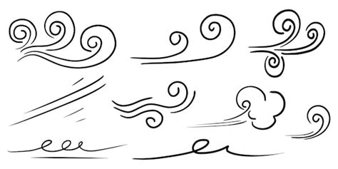 Premium Vector | Doodle of wind gust isolated on a white background ...