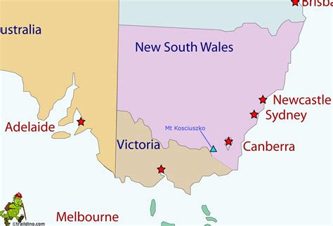 Mt Kosciuszko Australia map - Mount Kosciuszko on a map of Australia ...