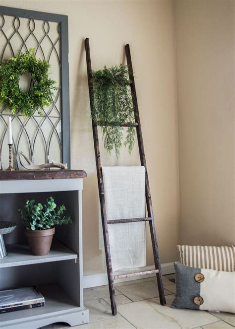 Handmade Rustic Wooden Ladder. Home Decor. | Wooden ladder decor ...