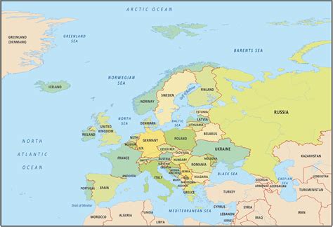 Map Of Europe And Surrounding Countries - Gabbi Joannes