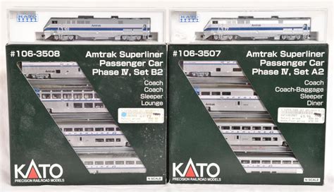 Kato N scale Amtrak passenger set including two P42 locomotives and ...