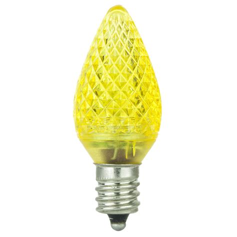 Sunlite LED C7 0.4W Yellow Colored Night Light Bulbs Candelabra (E12)B ...