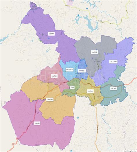 Map of Bao Loc city - Lam Dong - Thong Thai Real