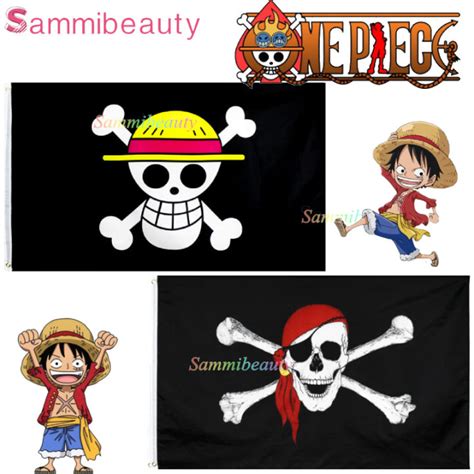 90x150CM One Piece Luffy Straw Hat Pirate Skull flag Wall Home Decor ...