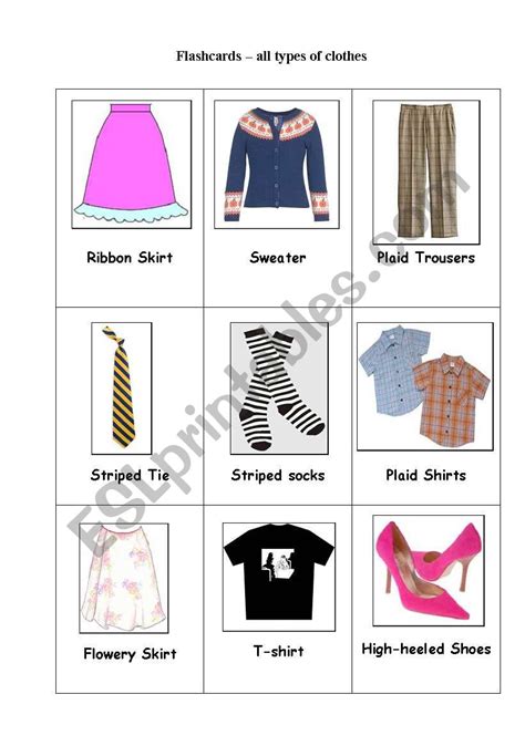 Flashcards - Clothes, material and patterns - ESL worksheet by eslcrazy