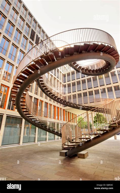 Sculpture "Umschreibung", a staircase in the shape of a double helix ...