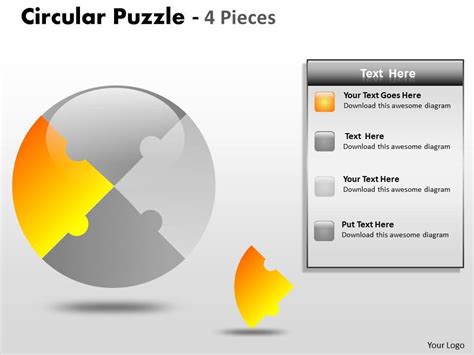 Circular Puzzle 4 Pieces | PowerPoint Slide Images | PPT Design ...