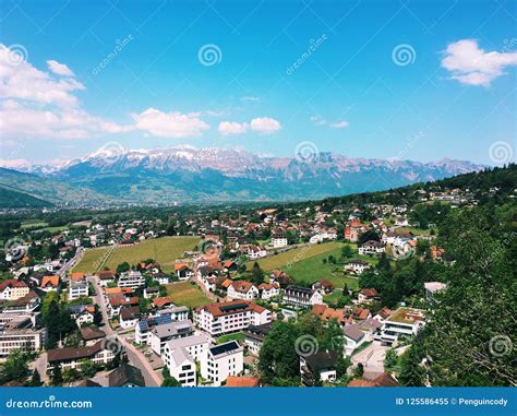 Vaduz city view stock image. Image of view, landscape - 125586455