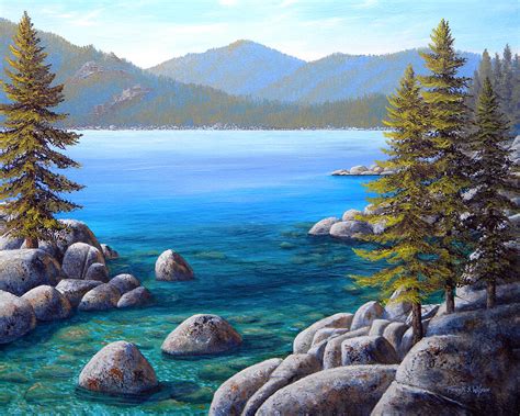 Lake Tahoe Inlet Painting by Frank Wilson