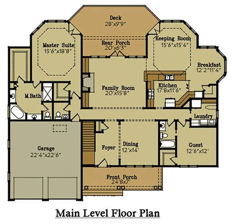 Brick Lake House Plan with an Open Living Floor Plan