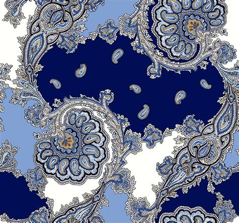 Navy Blue Paisley Pattern Printed on Rayon Crepon Fabric, DIY Projects ...