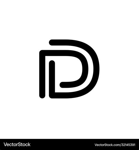 Line art d letter d logo design template Vector Image